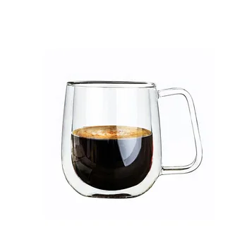 1pcs Dvojno Steno 300 ml Ročno Toplotno Odpornost prozornega Stekla Pokal Pregleden Kava, Mleko, Čaj, Pivo Vrč Home Office Pijačo jedilnega