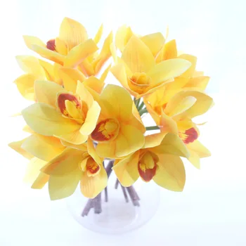 2pcs/veliko Umetnih Cvet Pravi Dotik orhideja cymbidium 4 glave Dom Dekoracija Poroka Dekoracija evropske ponaredek cvetje