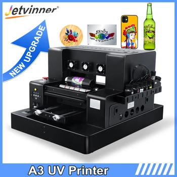 A3 UV Tiskalnik Večnamenska Ploščad Tiskarski Stroj za Telefon Primeru Valj Steklenico Les, Steklo Sveča Tiskalnik A3 UV DTF Tiskalnik