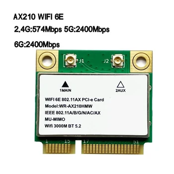 Dvopasovno Omrežje za Kartico WiFi, Bluetooth, združljiva 5.2 2.4 G/5GH WiFi Kartice Mini PCI-Express WIFI 6E Brezžična Omrežna Kartica za WIN10