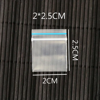 Plastične Vrečke Pakiranje Pregleden 300pcs 2x2.5 cm PE Skladiščenje Pakiranje Torbica Zip Lock Darilo Nakit Zaslon Vrečko