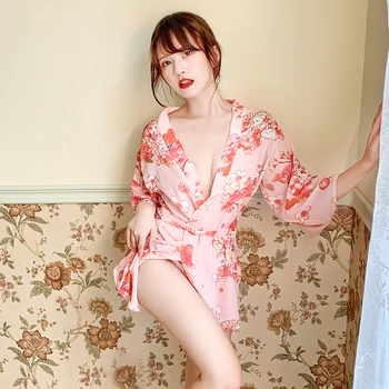 Seksi Perilo Japonski Kimono Obleko Cosplay Roleplay Kostumi Za Ženske Sleepwear Yukata Erotična Oblačila